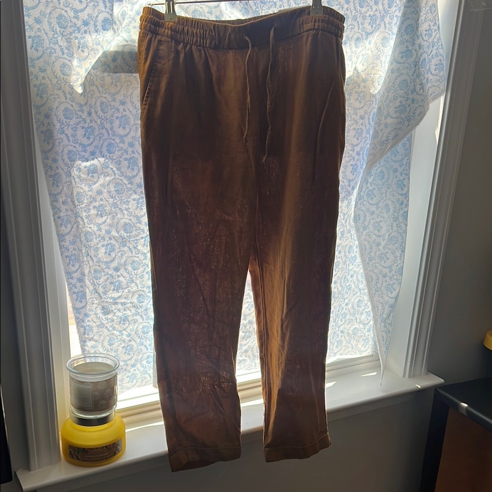 Old Navy Brown and Orange Sweatpants with Elastic Waistband